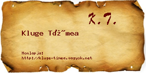 Kluge Tímea névjegykártya